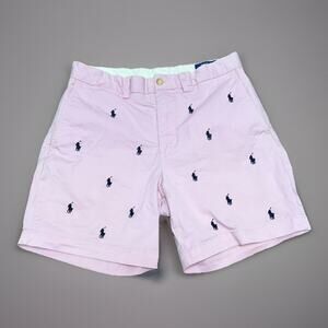 Polo Ralph Lauren Shorts Mens 29 Pink Stretch Classic Fit Embroidered Pony Chino
